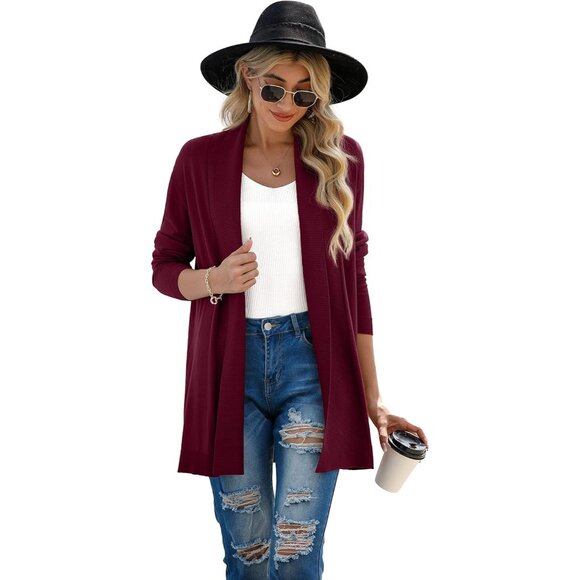 Women's Rayon Blend Lightweight Wrap Cardigan Sweater Fall Winter Casual - Picture 5 of 5
